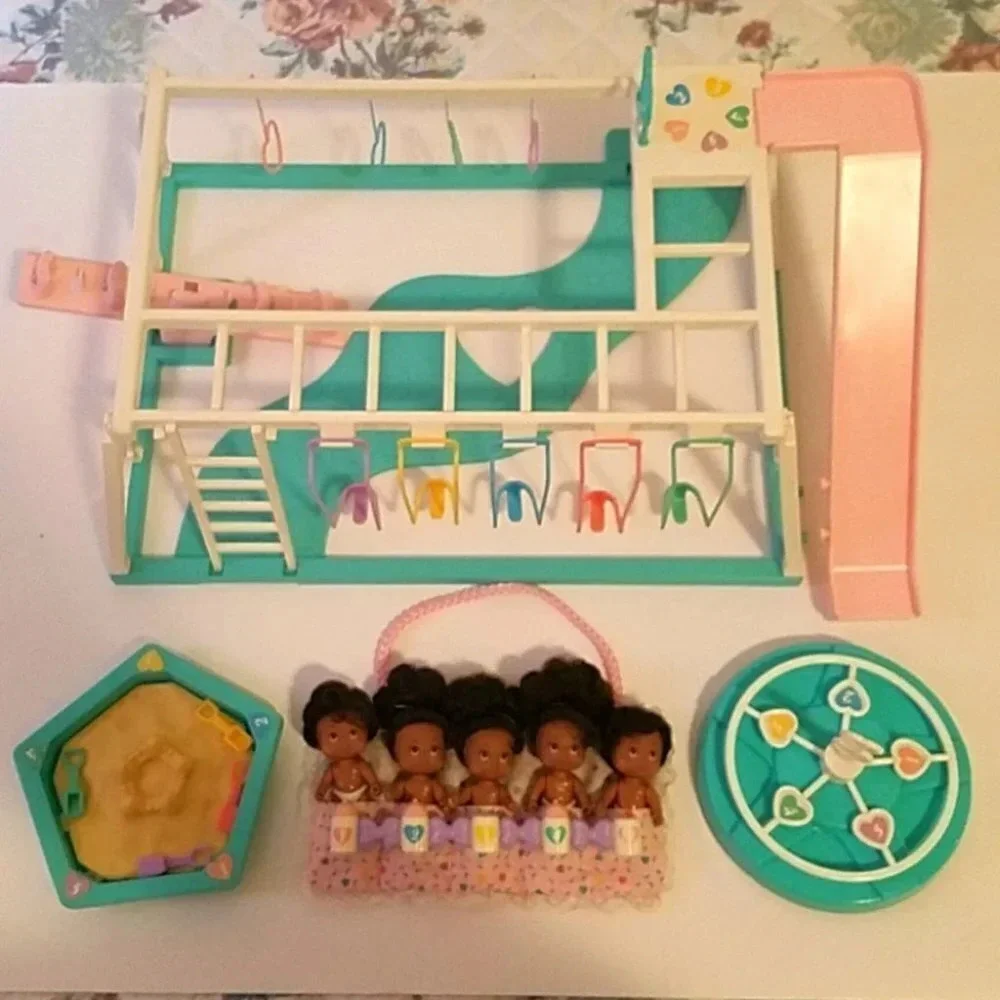 Vintage Quints Doll set w/ Playground